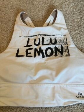 LULU LEMON White Athletic Halter Bra